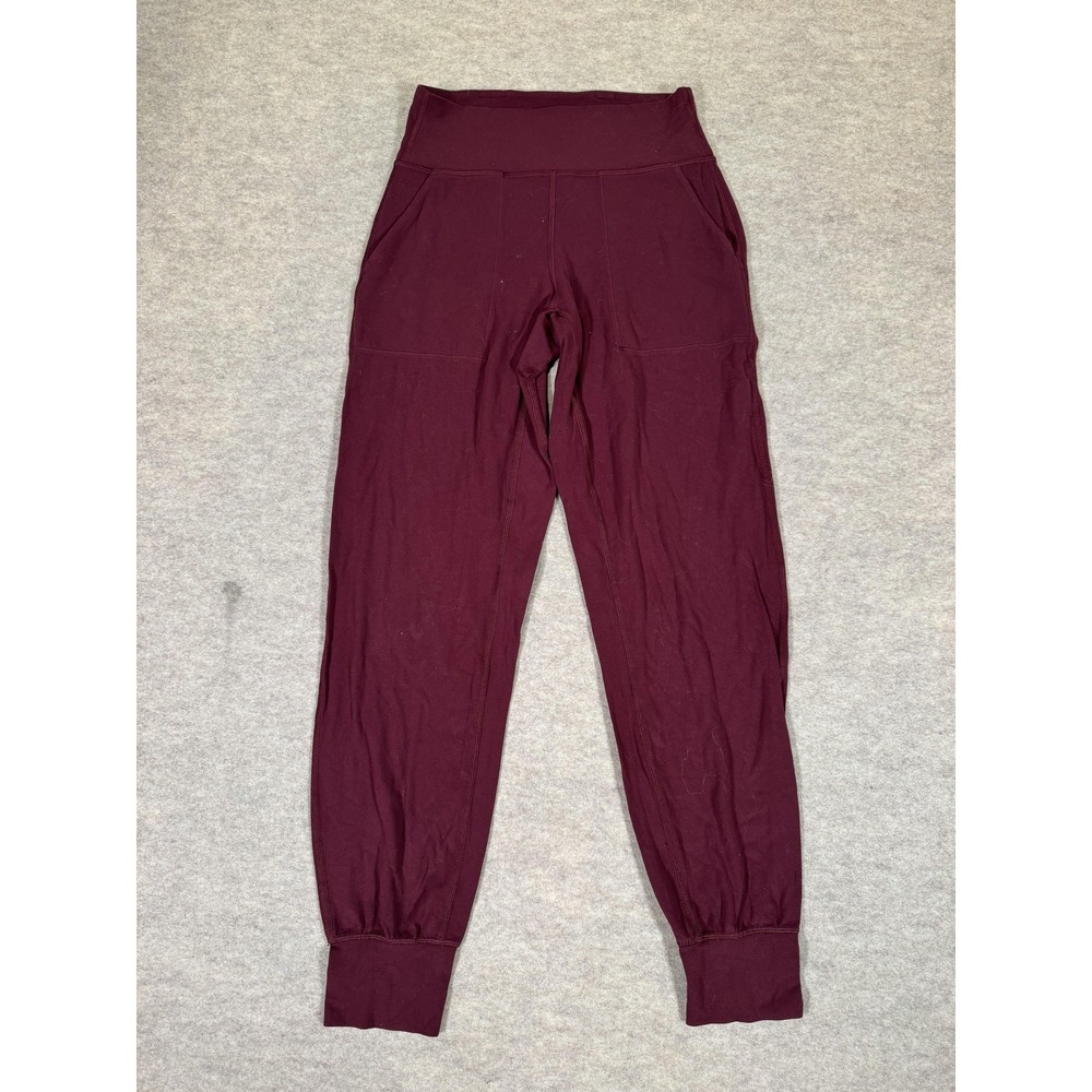 Lululemon Pants Womens‎ 4 Red High Rise Jogger Pockets Cuffed Ankle Yoga Gym